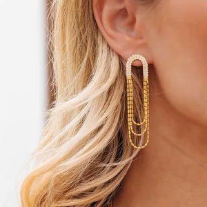 Statement arch paperclip earrings